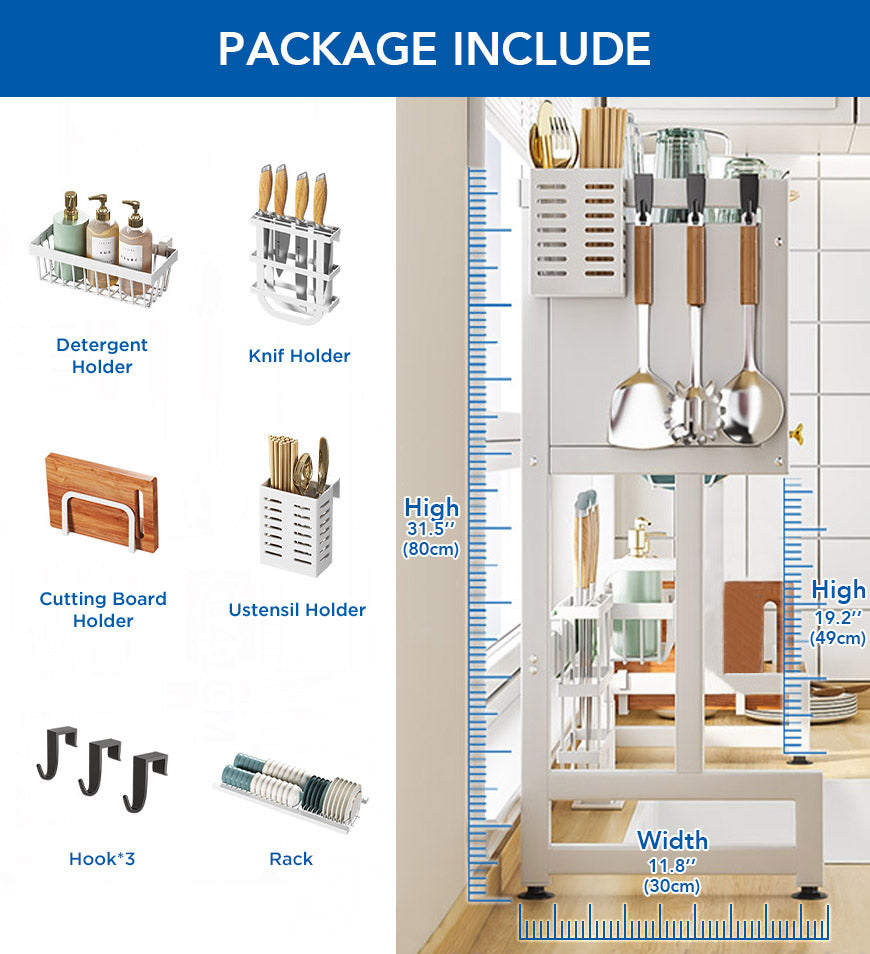 Dish Rack Over The Sink with Cutlery Drainer