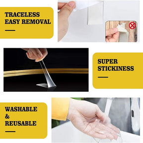 (🔥2024 Hot Sale🔥🎉50% OFF🎉) - Transparent Magic Nano Tape Double Sided Grip Reusable Home Tape Traceless Glue