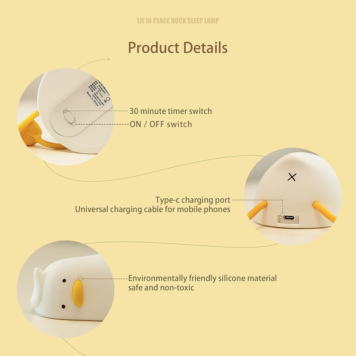 Lying Flat Duck Night Light