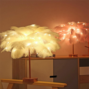 Feather Lamp Nordic Desk Lamp European-Style Bedroom Bedside Feather Table Lamp Night Light Table Lamp Decoration Modern