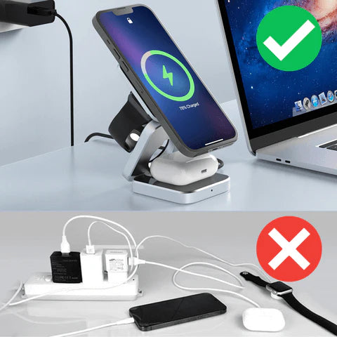 3 in 1 Trifold Magnetic Fast Charger for phone, watch and airpods