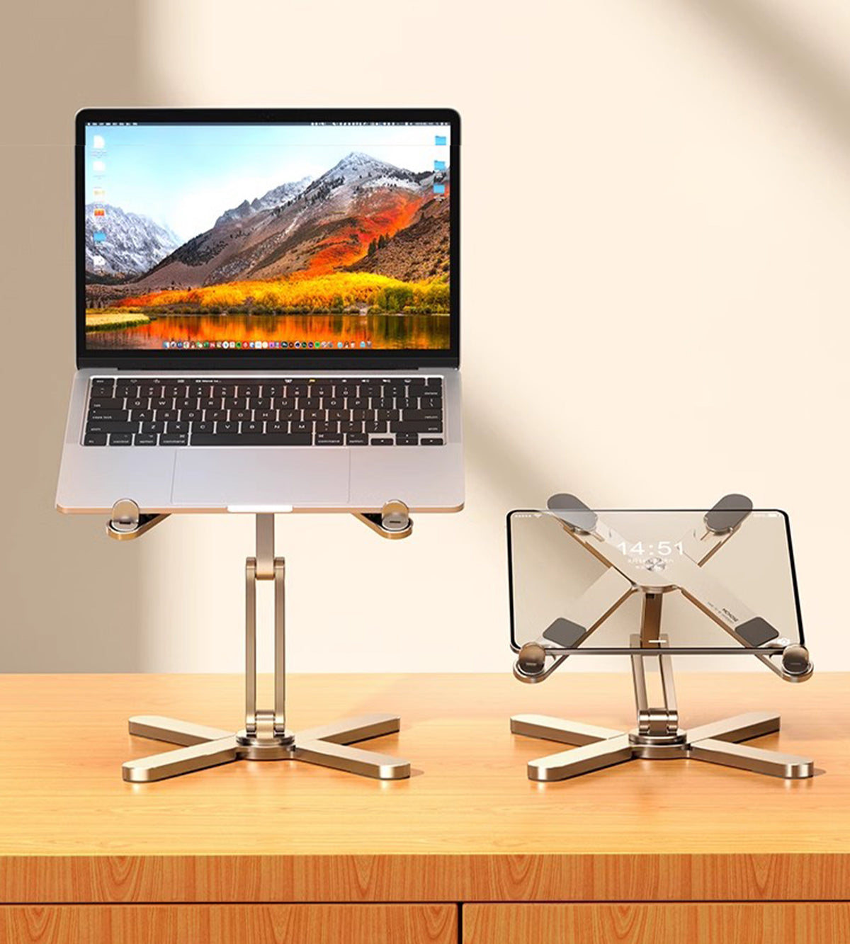 Notebook computer bracket 360 ° rotation desktop increases to increase the suspended bracket heat dissipation and folded aluminum alloy portable