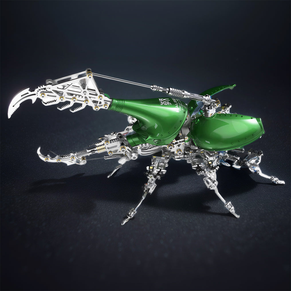 DIY 3D Hercules Beetle with Long Horn Metal Model Puzzles Kits