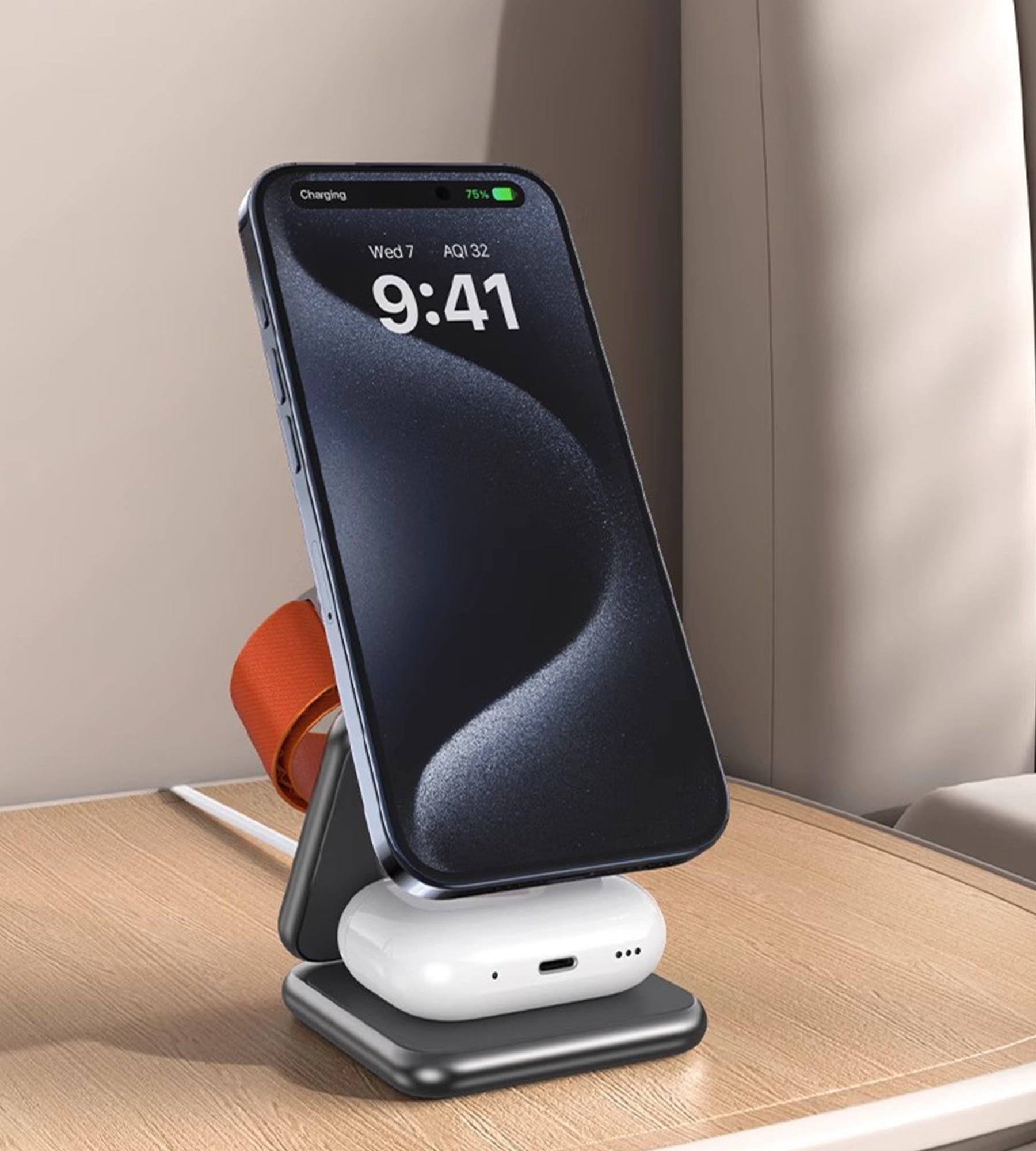 wireless charger is suitable for Apple Magsafe15promax magnetic 13 watches iWatch7 base iPhone14 mobile phone AirPods3 headphones Apple watch bracket