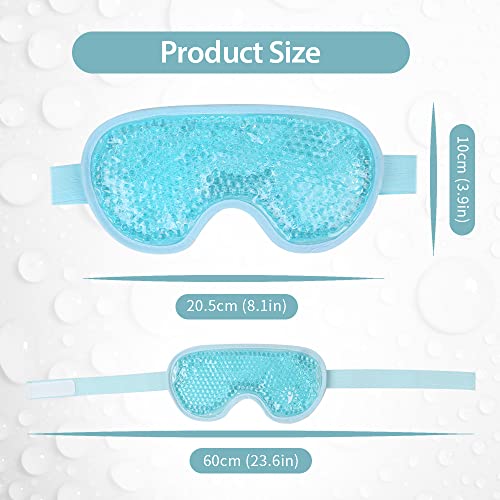 NEWGO Cold Eye Mask Cooling Eye Mask for Dry Eyes. Gel Eye Mask Eye Ice Pack Reusable Cold Eye Compress for Dark Circles. Migraines. Eye Surgery. Skin Care (Blue)