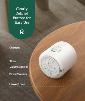 Portable Sound Machine for Sleep - Mini White Noise Sound Machine for Travel. 16 Non-Repetitive Soothing Sounds. Timer. Rechargeable. Brown Noise Sound Machine for Home Office Gift