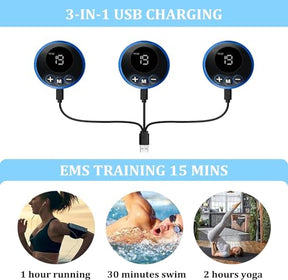 Jenylu EMS Muscle Stimulator. Abs Trainer Abdominal Muscle Toner Electronic Workout Home Fitness Device. Effective Abdominals Toning Belt Arm/Hip Trainer with USB Rechargeable