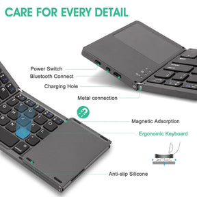 🔥Hot Sale 49% OFF🔥Foldable Bluetooth Keyboard with Touchpad