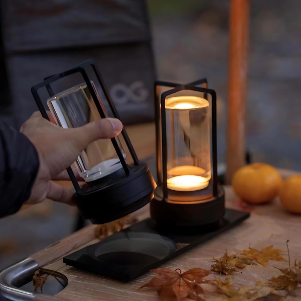 Japanese-Inspired Crystal Lantern Lamp