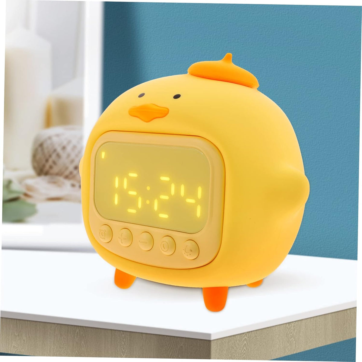 Amosfun 3 Sets Hug Duck Alarm Clock Modeling Lamp Night Light Dormitory Alarm Clock Cartoon Alarm Clock Decorative Table Clock Creative Light Adornment Dormitory Small Clock