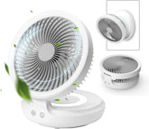 EDON Table Fan. Rechargeable Battery Operated Desk Fan with Auto Oscillation 90 Foldable Ultra Quiet 4 Speeds Light. Portable Air Circulator Fan with Hook. Wall Fan for Bedroom Home Desktop