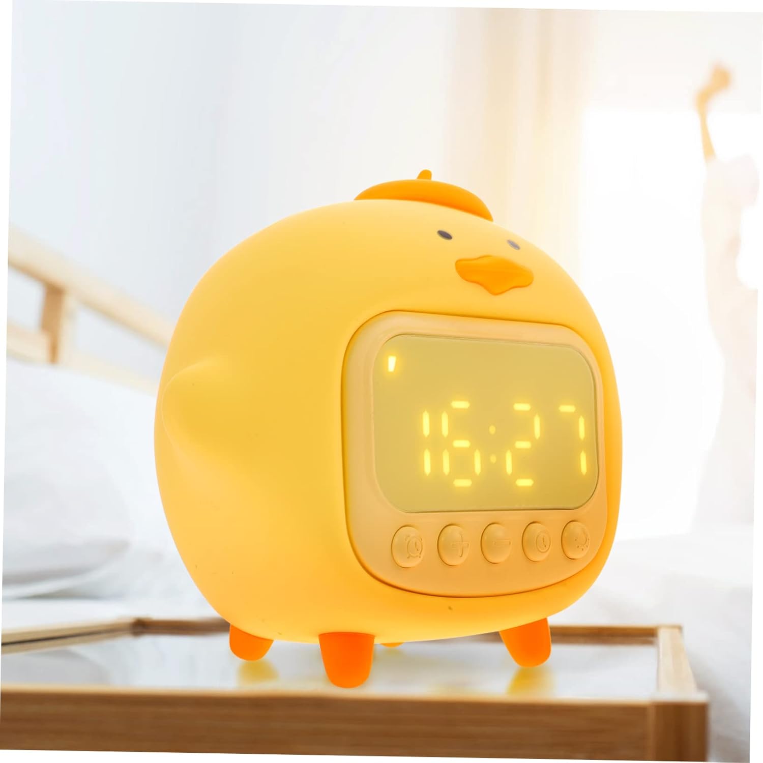 Amosfun 3 Sets Hug Duck Alarm Clock Modeling Lamp Night Light Dormitory Alarm Clock Cartoon Alarm Clock Decorative Table Clock Creative Light Adornment Dormitory Small Clock