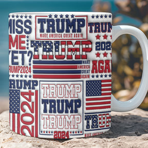 Patriotic Trump 2024 Mug | Gift for Dad. Gift for Mom. Birthday Gift | Father's Day 3D Inflated Mug C1012 - GOP