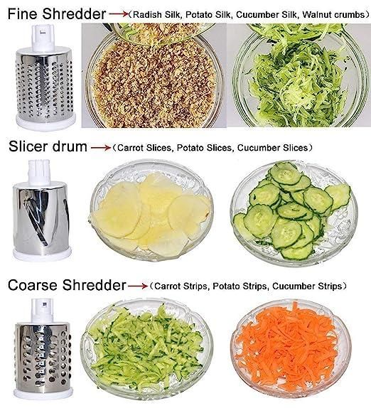 4 in 1 Rotary Drum Vegetable Grater & Slicer