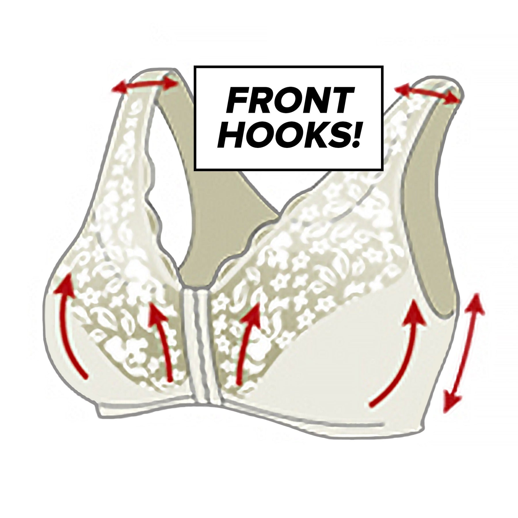 Front hooks. stretch-lace. super-lift. and posture correction – ALL IN ONE BRA!