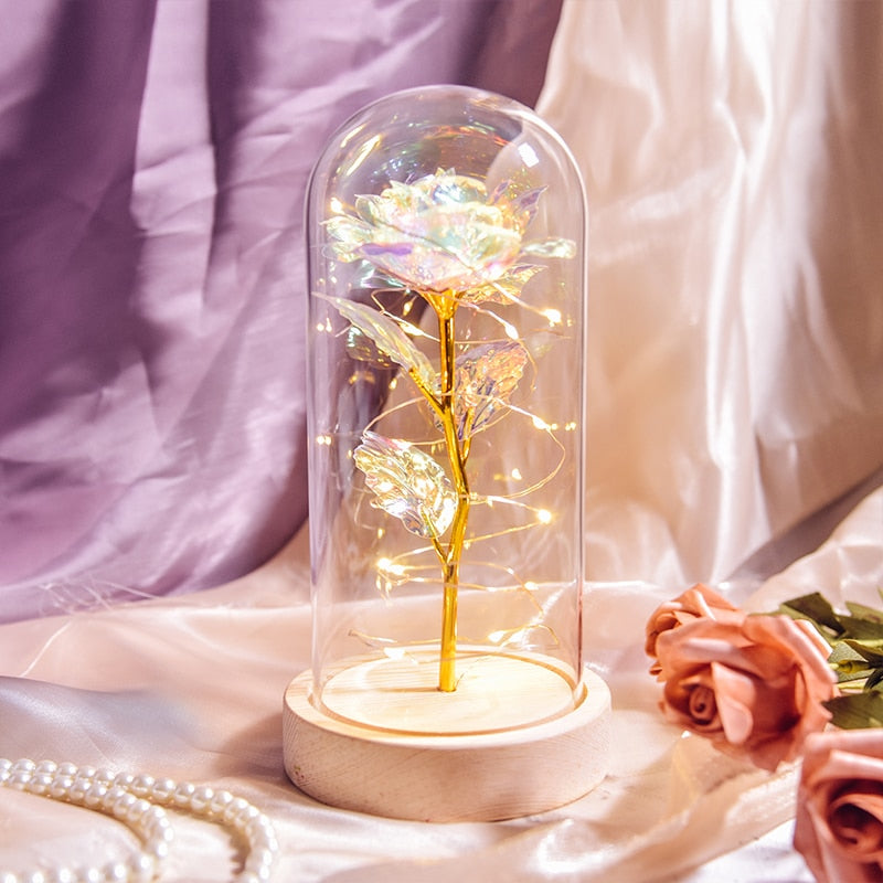 Rose Love™ Rose Flower LED Light Preserved Roses In Glass