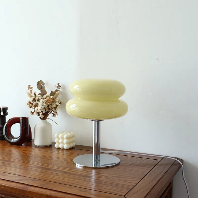 Macaron Glass Bloom Table Lamp In White