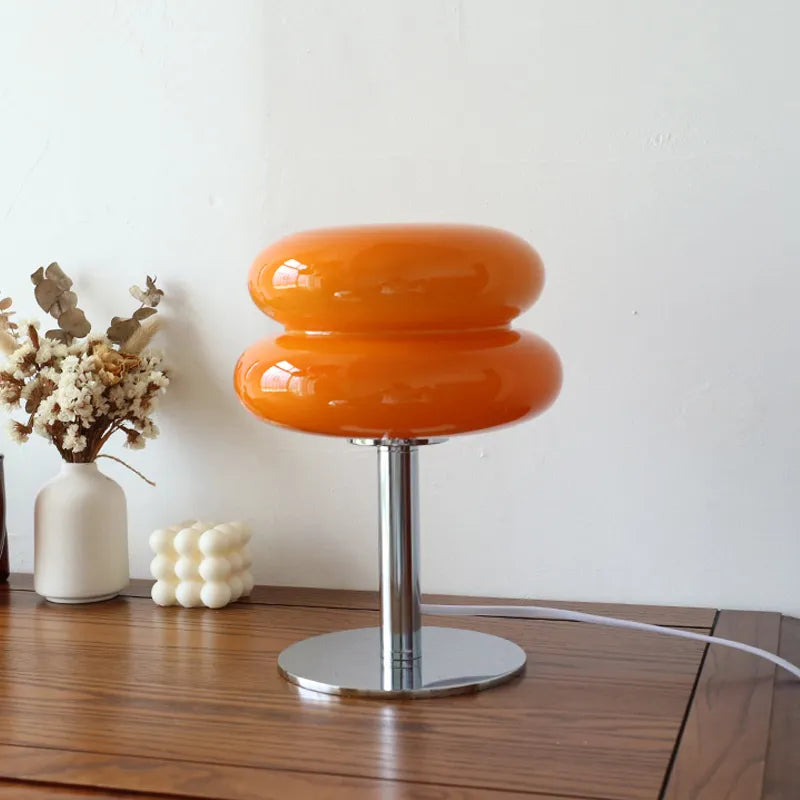 Macaron Glass Bloom Table Lamp In White