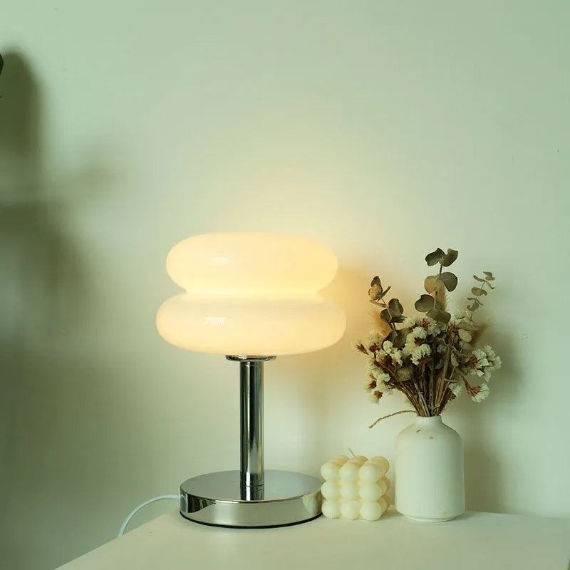 Macaron Glass Bloom Table Lamp In White