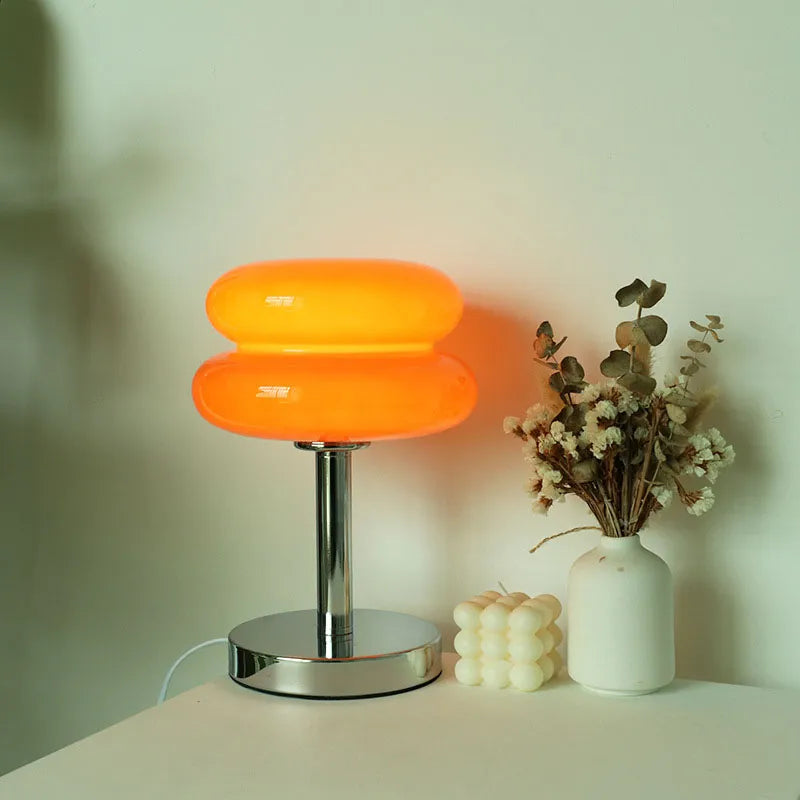 Macaron Glass Bloom Table Lamp In White