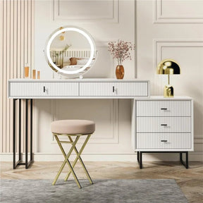 Makeup Vanity Set with Movable 3-Drawer Chest