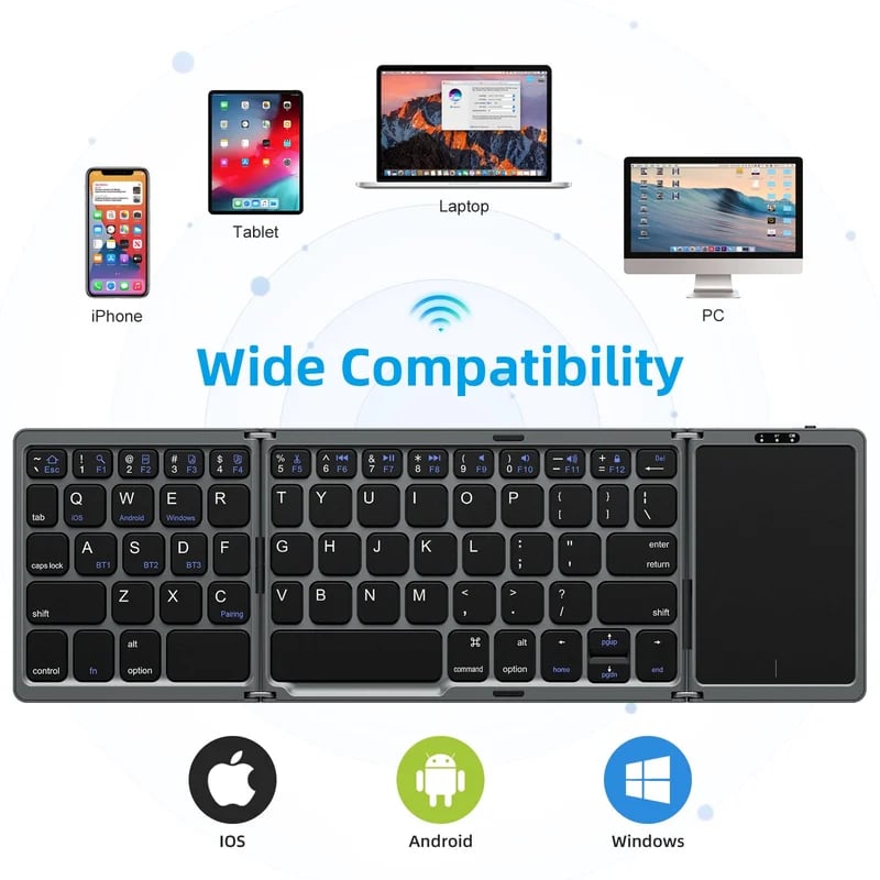 🔥Hot Sale 49% OFF🔥Foldable Bluetooth Keyboard with Touchpad