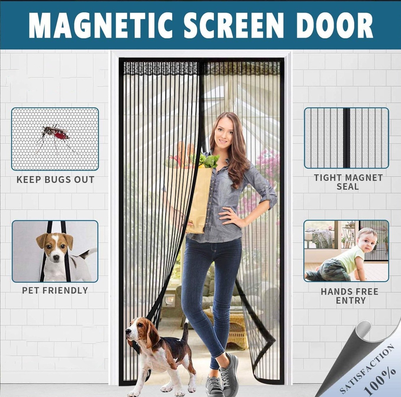 🔥Magnetic Screen Door 🔥Buy 4 free shipping