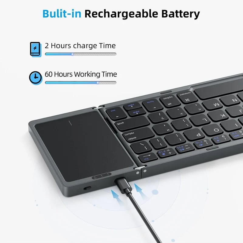 🔥Hot Sale 49% OFF🔥Foldable Bluetooth Keyboard with Touchpad