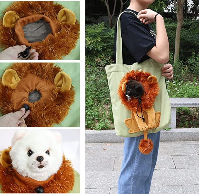 🦁Lion-Shaped Pet Canvas Shoulder Bag