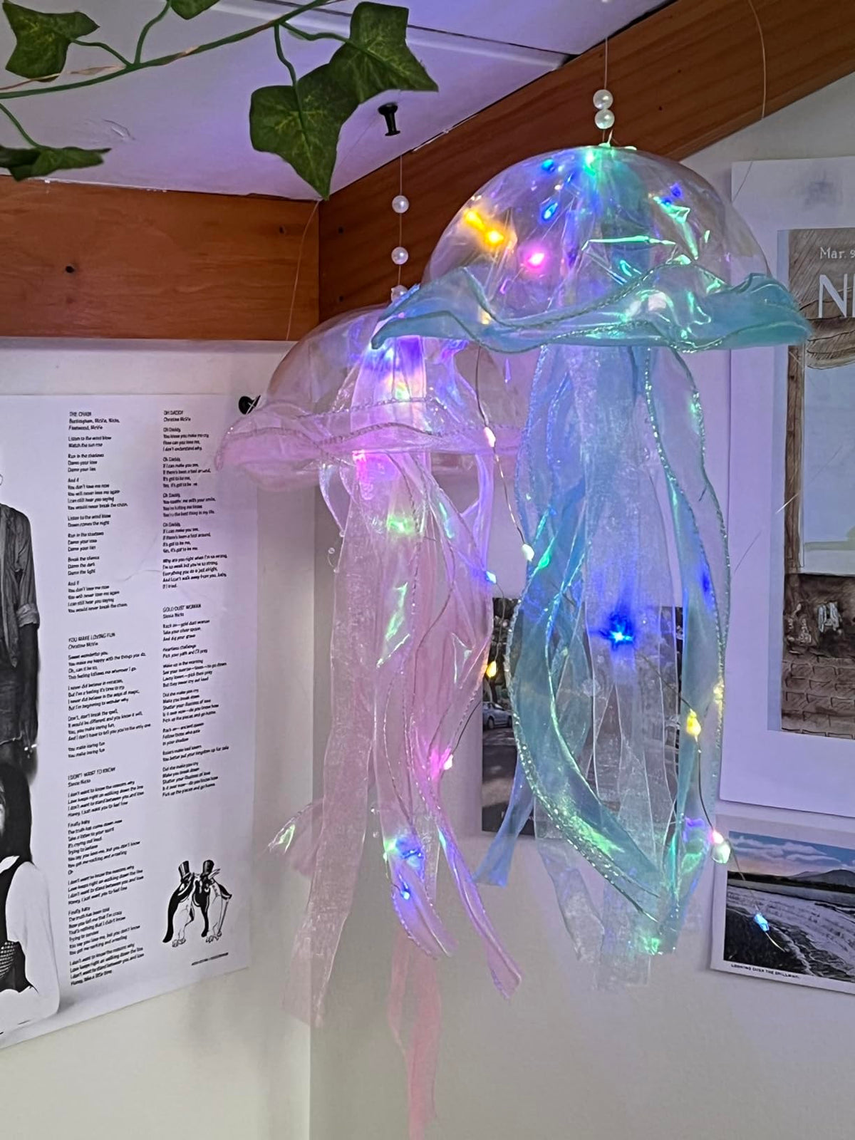 Hanging Jellyfish Lamp Aesthetic Decor