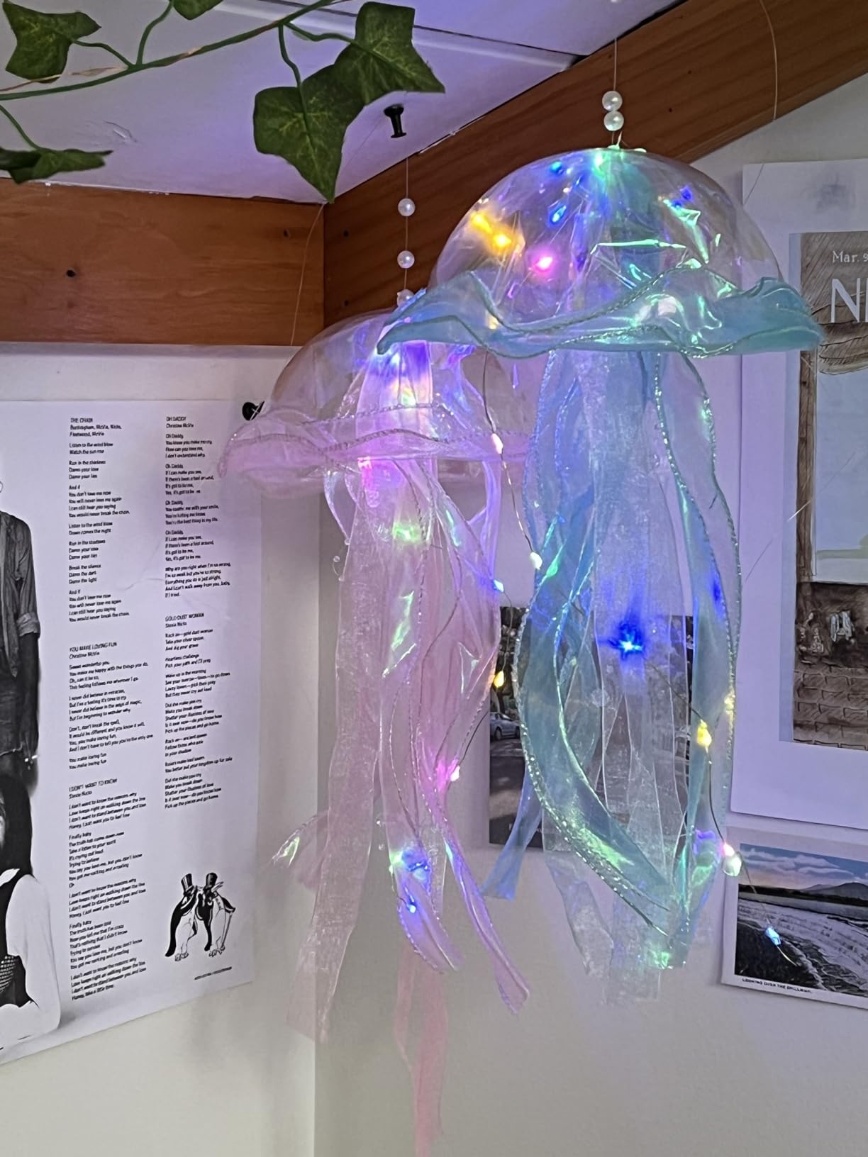 Hanging Jellyfish Lamp Aesthetic Decor