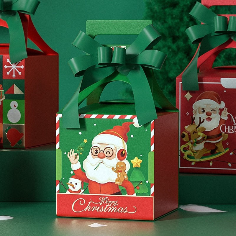 1/4/5Pcs Book Shape Merry Christmas Candy Boxes Bags Christmas Santa Claus Gift Box Navidad Natal Noel Party Decoration Supplies