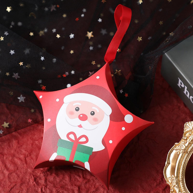 1/4/5Pcs Book Shape Merry Christmas Candy Boxes Bags Christmas Santa Claus Gift Box Navidad Natal Noel Party Decoration Supplies