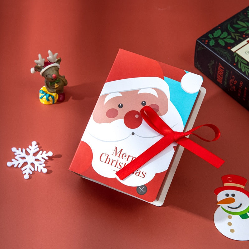 1/4/5Pcs Book Shape Merry Christmas Candy Boxes Bags Christmas Santa Claus Gift Box Navidad Natal Noel Party Decoration Supplies