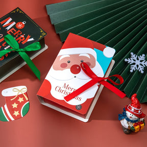 1/4/5Pcs Book Shape Merry Christmas Candy Boxes Bags Christmas Santa Claus Gift Box Navidad Natal Noel Party Decoration Supplies