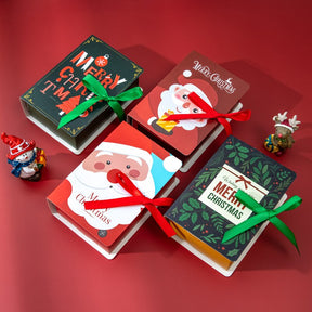 1/4/5Pcs Book Shape Merry Christmas Candy Boxes Bags Christmas Santa Claus Gift Box Navidad Natal Noel Party Decoration Supplies