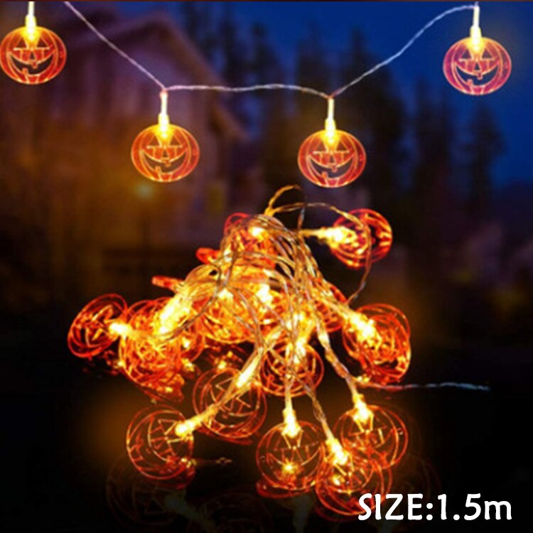 1.5m Halloween Party Led Light String Purple Bat Party Pumkin Horror Ghost Festival Party Happy Halloween Party Decor For Home