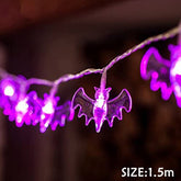 1.5m Halloween Party Led Light String Purple Bat Party Pumkin Horror Ghost Festival Party Happy Halloween Party Decor For Home