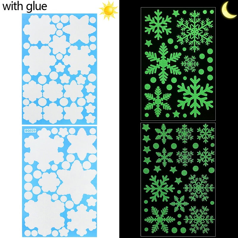 1 Sheet Merry Christmas Snowflake Snowman Window Sticker Christmas Wall Stickers Kids Room Wall Decals