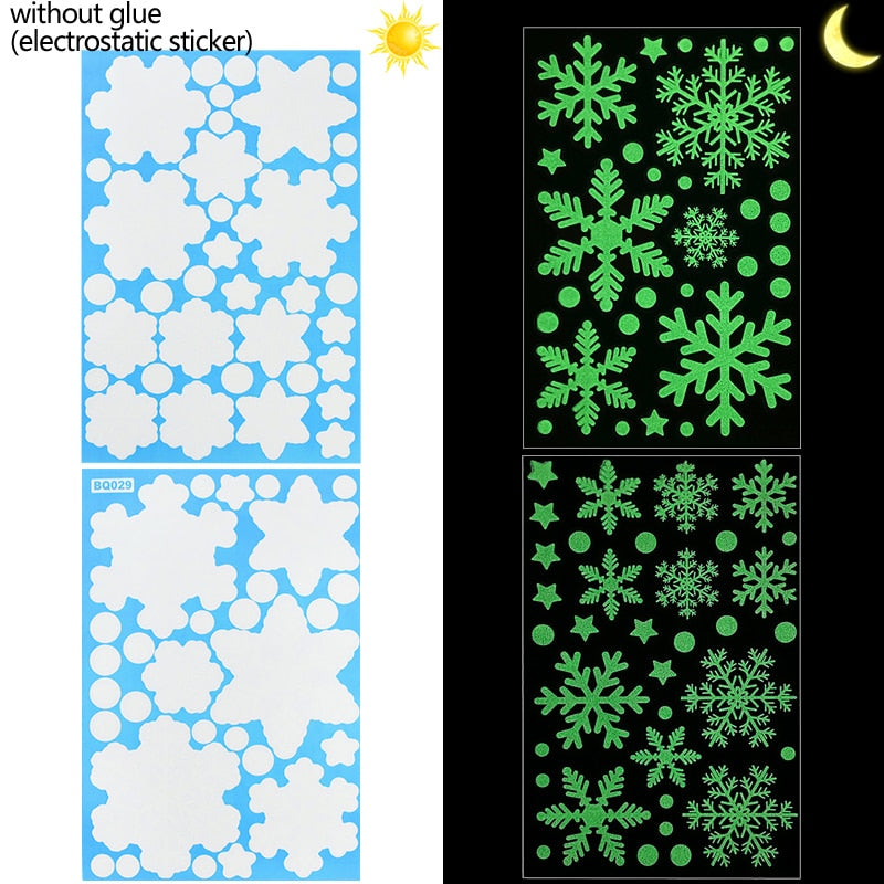 1 Sheet Merry Christmas Snowflake Snowman Window Sticker Christmas Wall Stickers Kids Room Wall Decals