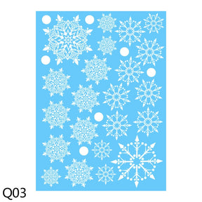 1 Sheet Merry Christmas Snowflake Snowman Window Sticker Christmas Wall Stickers Kids Room Wall Decals