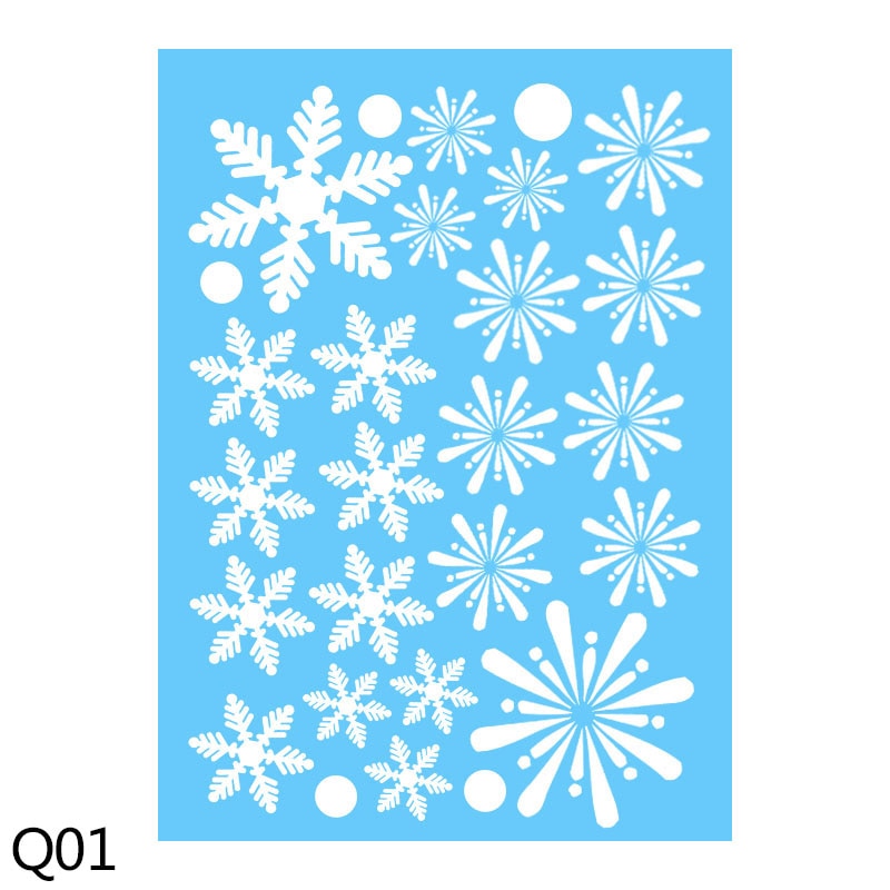 1 Sheet Merry Christmas Snowflake Snowman Window Sticker Christmas Wall Stickers Kids Room Wall Decals