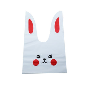 10/50pcs/lot Cute Rabbit Ear Bags Cookie Plastic Bags&amp;Candy Gift Bags For Biscuits Snack Baking Package And Event Party Supplies