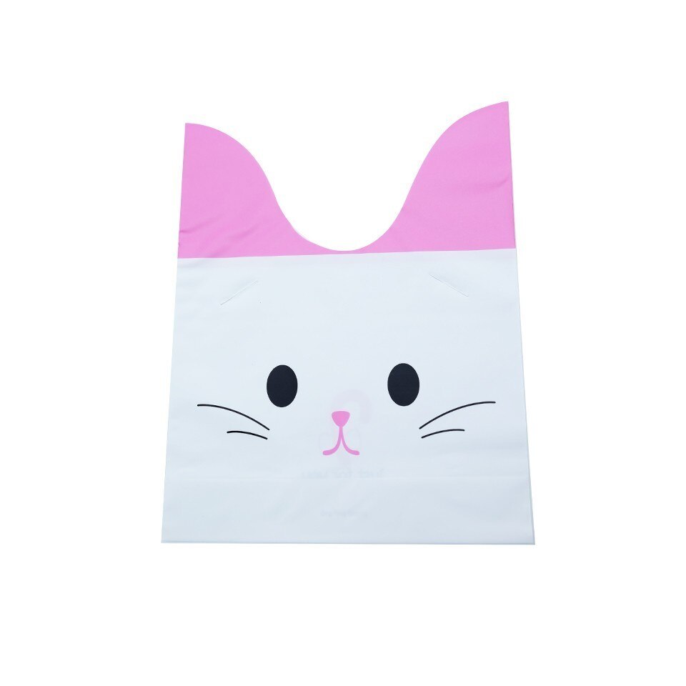 10/50pcs/lot Cute Rabbit Ear Bags Cookie Plastic Bags&amp;Candy Gift Bags For Biscuits Snack Baking Package And Event Party Supplies