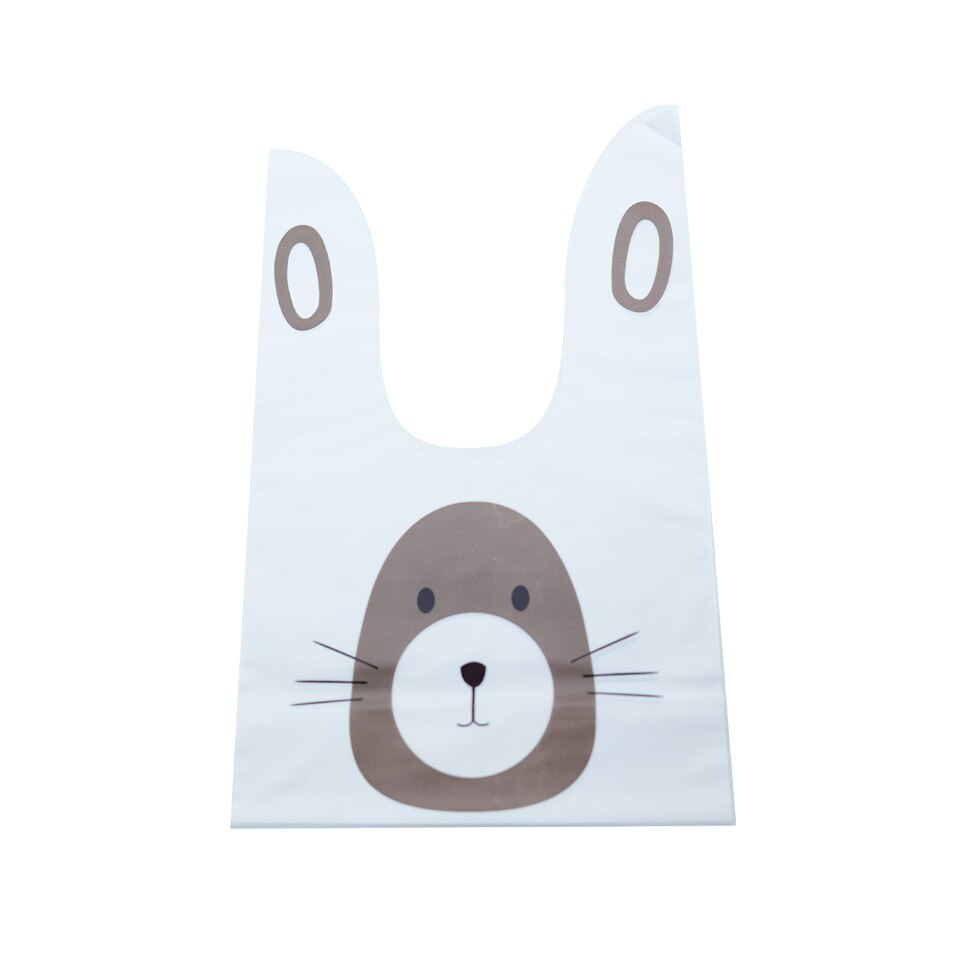 10/50pcs/lot Cute Rabbit Ear Bags Cookie Plastic Bags&amp;Candy Gift Bags For Biscuits Snack Baking Package And Event Party Supplies