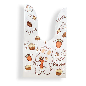 10/50pcs/lot Cute Rabbit Ear Bags Cookie Plastic Bags&amp;Candy Gift Bags For Biscuits Snack Baking Package And Event Party Supplies