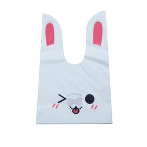 10/50pcs/lot Cute Rabbit Ear Bags Cookie Plastic Bags&amp;Candy Gift Bags For Biscuits Snack Baking Package And Event Party Supplies