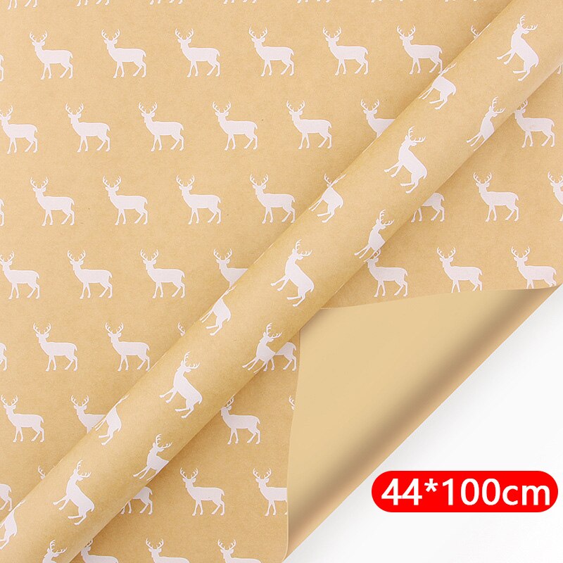100*44cm Xmas Gift Wrapping Craft Paper Roll DIY Gift Paper New Year Gift Party Gift Decoration Wrapping Paper Packaging Bags