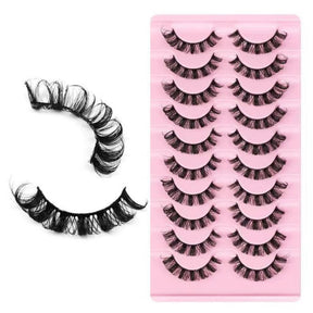 10Pairs Lashes D+ Curl 13mm Reusable Fluffy False Lashes