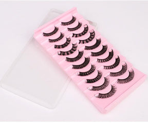 10Pairs Lashes D+ Curl 13mm Reusable Fluffy False Lashes